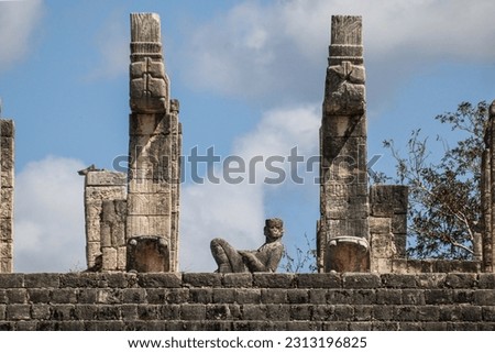 Chacmool statue in Chichén Itzá. The place where human sacrifices were made. Royalty-Free Stock Photo #2313196825