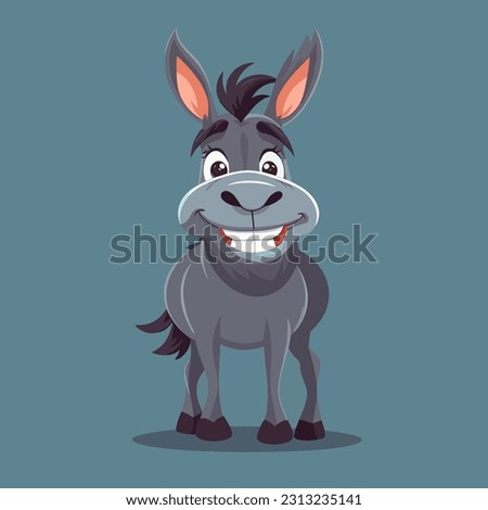 funny donkey cartoon flat vector illustration Royalty-Free Stock Photo #2313235141