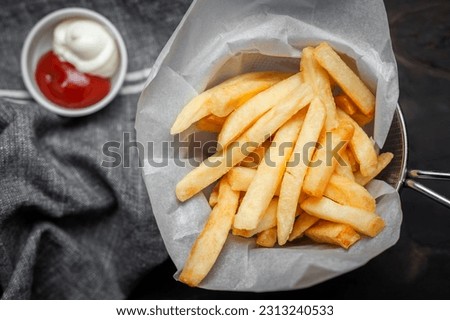 Potato and French fries photos for restaurant and cafe menu. Food photography
