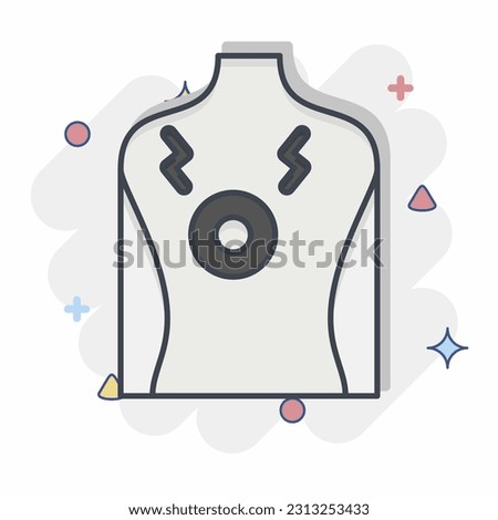 Icon Chest Pain 2. related to Body Ache symbol. comic style. simple design editable. simple illustration
