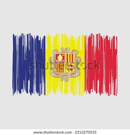 Andorra Flag Brush Vector Illustration