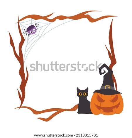 Halloween Frame Element. Halloween Border Decoration. Happy Halloween circle frame or border for party invitation, poster, place text in the frame.