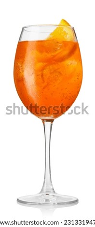 glass of cold aperol spritz cocktail isolated on white background Royalty-Free Stock Photo #2313319473