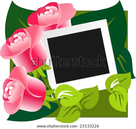 Gift design rose background with photo card