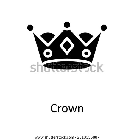 Crown Vector    Solid  Icon Design illustration. Digital Marketing  Symbol on White background EPS 10 File
