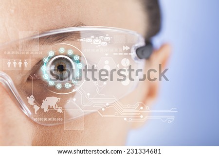 Futuristic smart glasses Royalty-Free Stock Photo #231334681