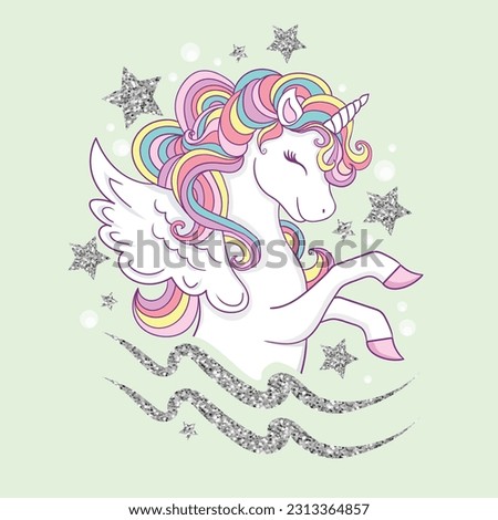 Cute unicorn vector illustration.Greeting card, poster, print, t-shirt design for kids,party concept, children books, prints,wallpapers. Unicorn power slogan.Animal pattern.Kids background.
 Royalty-Free Stock Photo #2313364857