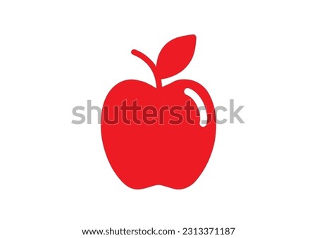 Vector red apple icon. Simple Apple in flat style.
