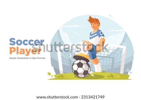 Soccer Player Vector Illustration in eps format