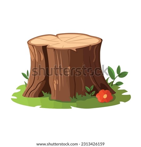 isolated tree stump on white background Vector illustration Royalty-Free Stock Photo #2313426159