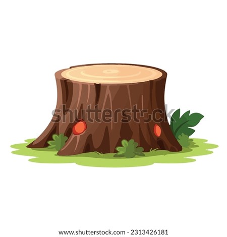 isolated tree stump on white background Vector illustration Royalty-Free Stock Photo #2313426181