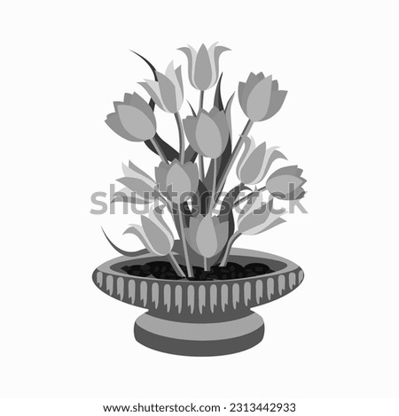 Vector - tulips in vase illustration.
Watercolor floral bouquet.