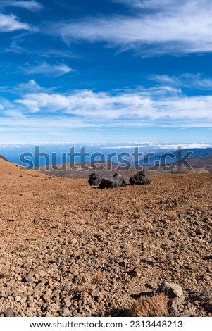 El Teide National Park desert in Tenerife in winter