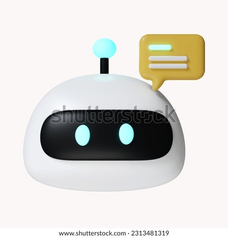 3d Cute robot reaching for text box. Technology concept. icon isolated on white background. 3d rendering illustration. Clipping path..