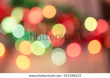 Colorful circles of light abstract and christmas background.