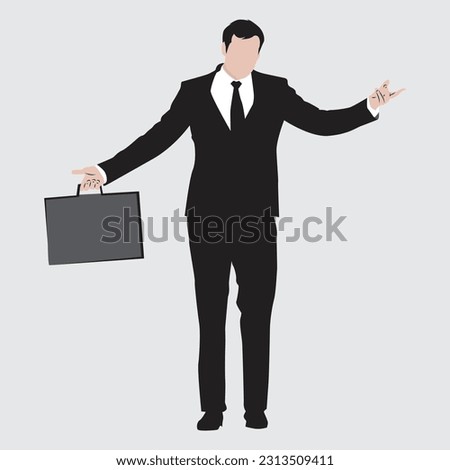 realistic businessman in front with hands open vector