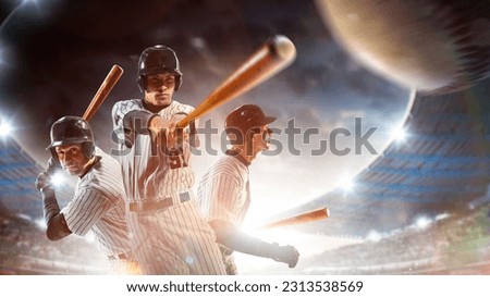 Professional baseball players in action on grand arena