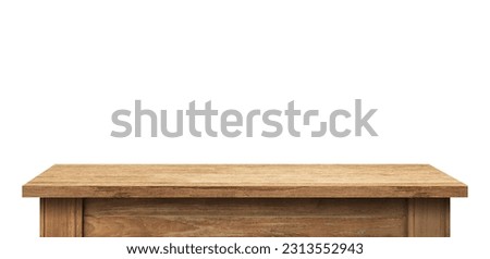 wooden table template, desk mock-up	 Royalty-Free Stock Photo #2313552943