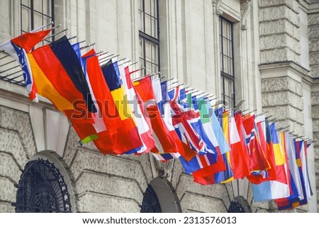 flags Organization for Security and Co-operation in Europe in austria OSCE Royalty-Free Stock Photo #2313576013
