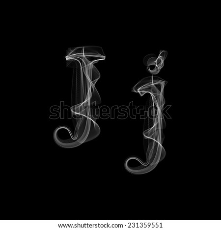 Smoke font. Letter J. Vector illustration alphabet