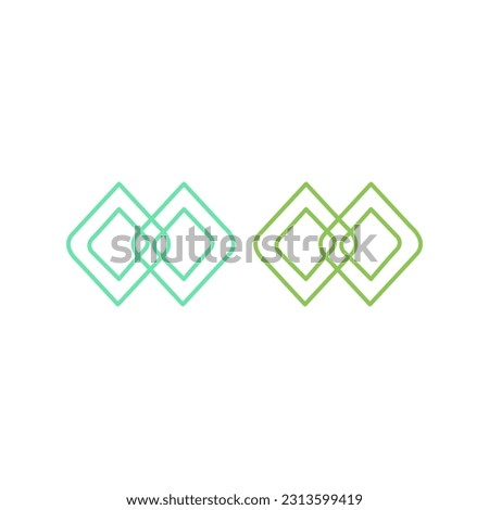 Geometric Natural Green Leaves Sign, Symbol Logo isolated on White