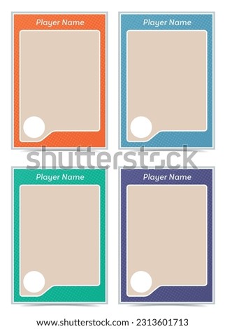 player cards frame template set with dot texture 
