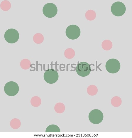 background illustration with pink and green polka dot motifs