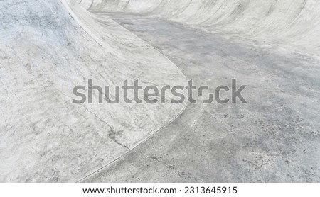 Skate park ramps at the recreation park. Free skate park. Royalty-Free Stock Photo #2313645915