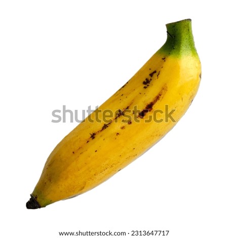 Closeup Banana with Droplets on Isolated White or Transparent Background
