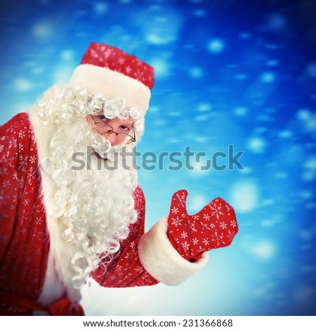 Vignetting Photo of Happy Santa Claus on the Winter Background
