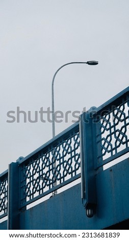                                Photo of street lamp on the Galata Bridge