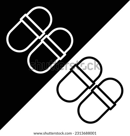 Slipper Vector icon, Outline style, isolated on white Background.