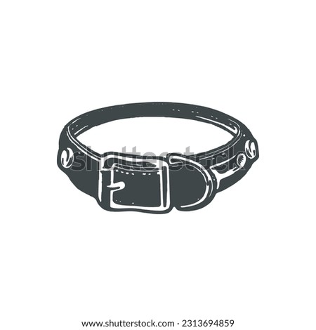 Dog belt logo design illustration