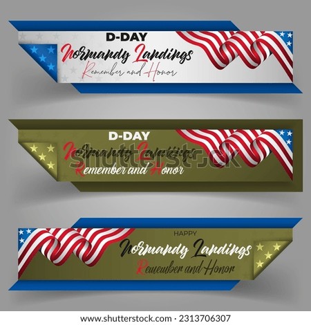 Holiday design, background with handwriting, army helmet and national flag colors for D-Day American event, celebration; Vector illustration