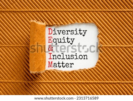 DEI Diversity equity inclusion matter symbol. Concept words DEI diversity equity and inclusion matter on white paper. Beautiful brown background. Business diversity equity inclusion matter concept