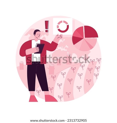 Global land use abstract concept vector illustration. World land cover, agricultural activity, global environmental data, residential use, globalization, food production abstract metaphor.