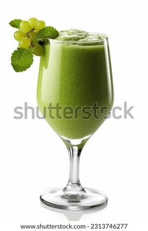 Green Grape Smoothie isolated on White Background Royalty-Free Stock Photo #2313746277