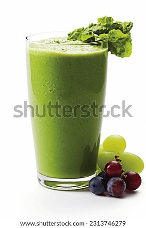 Green Spinach Smoothie isolated on White Background Royalty-Free Stock Photo #2313746279