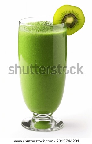 Green Kiwi Smoothie isolated on White Background Royalty-Free Stock Photo #2313746281