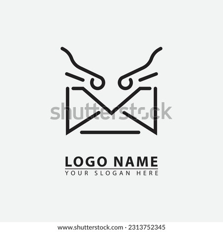 modern bird letter logo icon. Vector graphics of simple elegant flat illustration style.