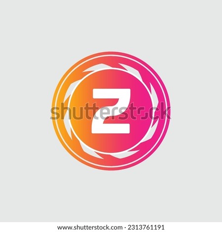 Z Letter Logo abstract geometric design vector template Logotype icon Digital Technology style.