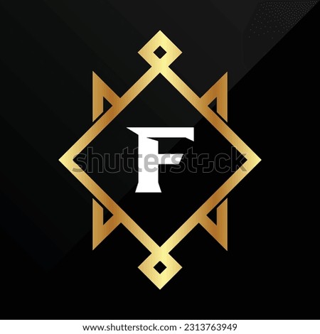 F Initial luxury gold Letter Type Logo Sign Symbol Icon Simple Elegance