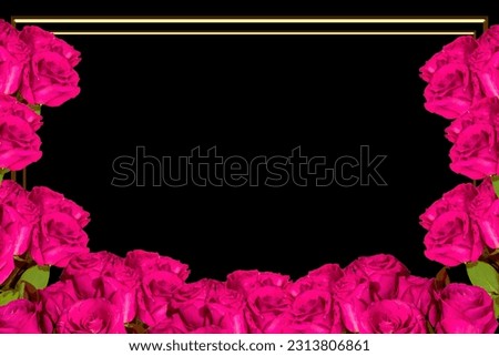 Flat Lay, postcard for death, funeral. beautiful pink roses