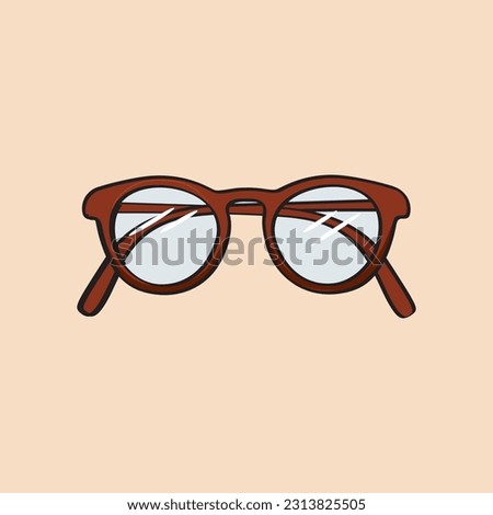 Folded Brown Office Glasses illustration vector graphic. Perfect for businessman
