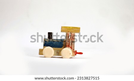 Toy Train With Numbers Are Isolated On White background 