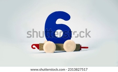 Toy Train With Number 6 Isolated On White background 
