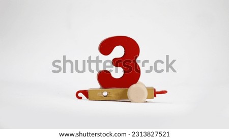 Toy Train With Number 3 Isolated On White background 