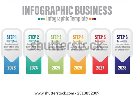 6 Steps, 6 Option Geometric shape with steps,options,processes or workflow.Business data visualization. Creative step infographic template for presentation,vector illustration.