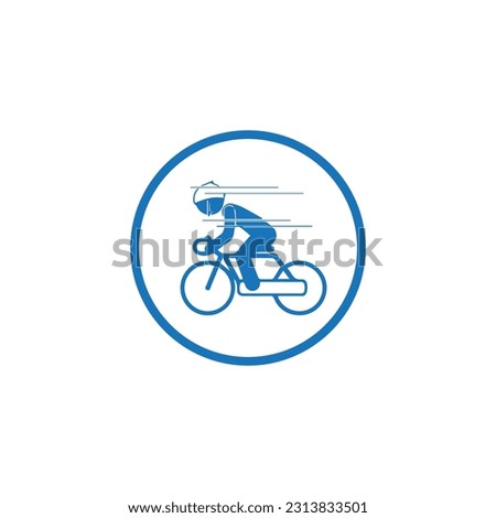 Bicycle Accident Vector icon blue with 