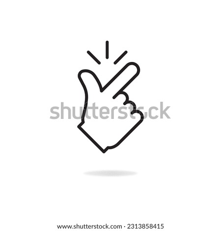 thin line snap finger like easy logo. concept of female or male make flicking fingers and popular gesturing. linear abstract trend simple okey logotype graphic design isolated on white background Royalty-Free Stock Photo #2313858415